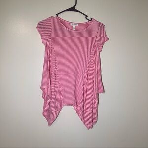 Jessica Simpson Pink Striped Short Sleeve Top
